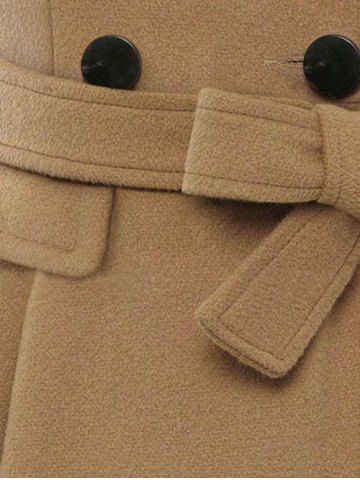 

Double Breasted Turn Down Collar Coat, Khaki