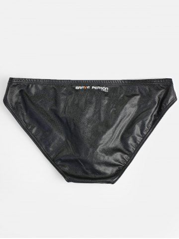 

U Convex Patent Leather Briefs, Black