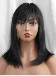 33 Off Medium Length Full Bang Straight Human Hair Wig Rosegal