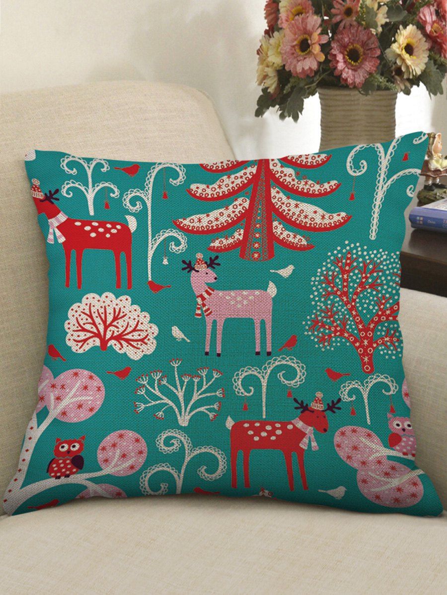 

Christmas Patterned Decorative Sofa Linen Pillowcase, Multi