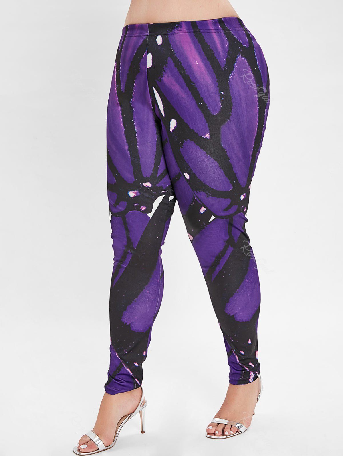 58 Off Plus Size Graphic Leggings With High Waisted Rosegal