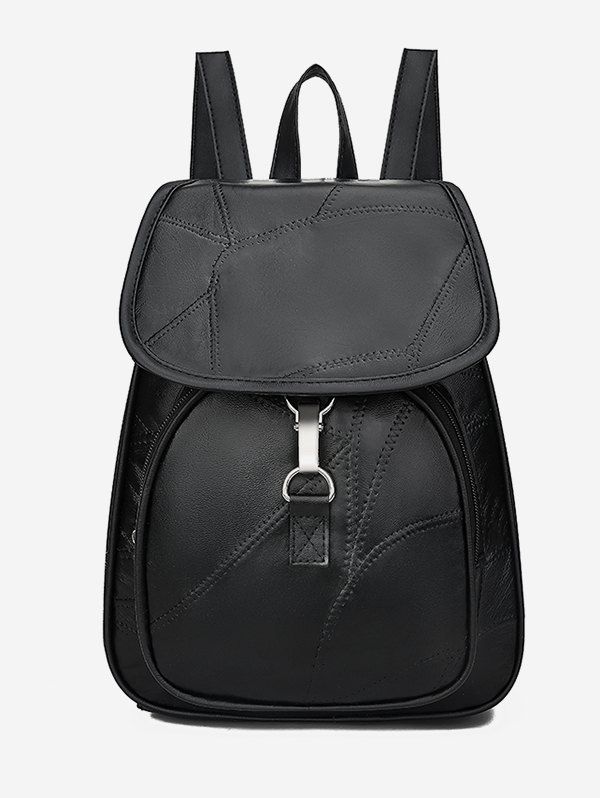 

Pu Soft Leather Large Capacity School Backpack, Black