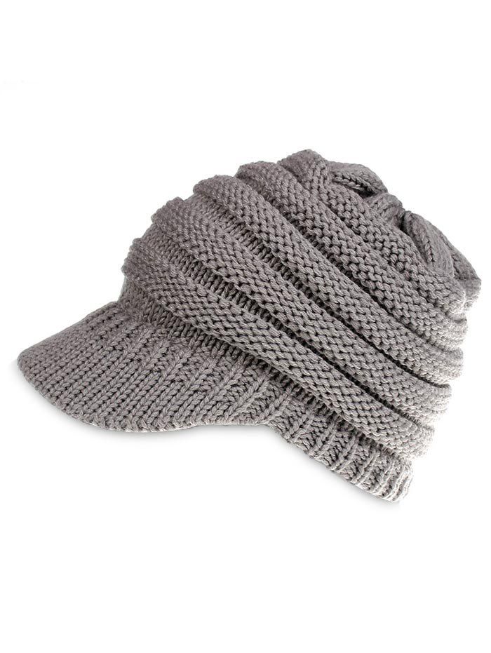 

Vintage Solid Color Knitted Baseball Cap, Battleship gray