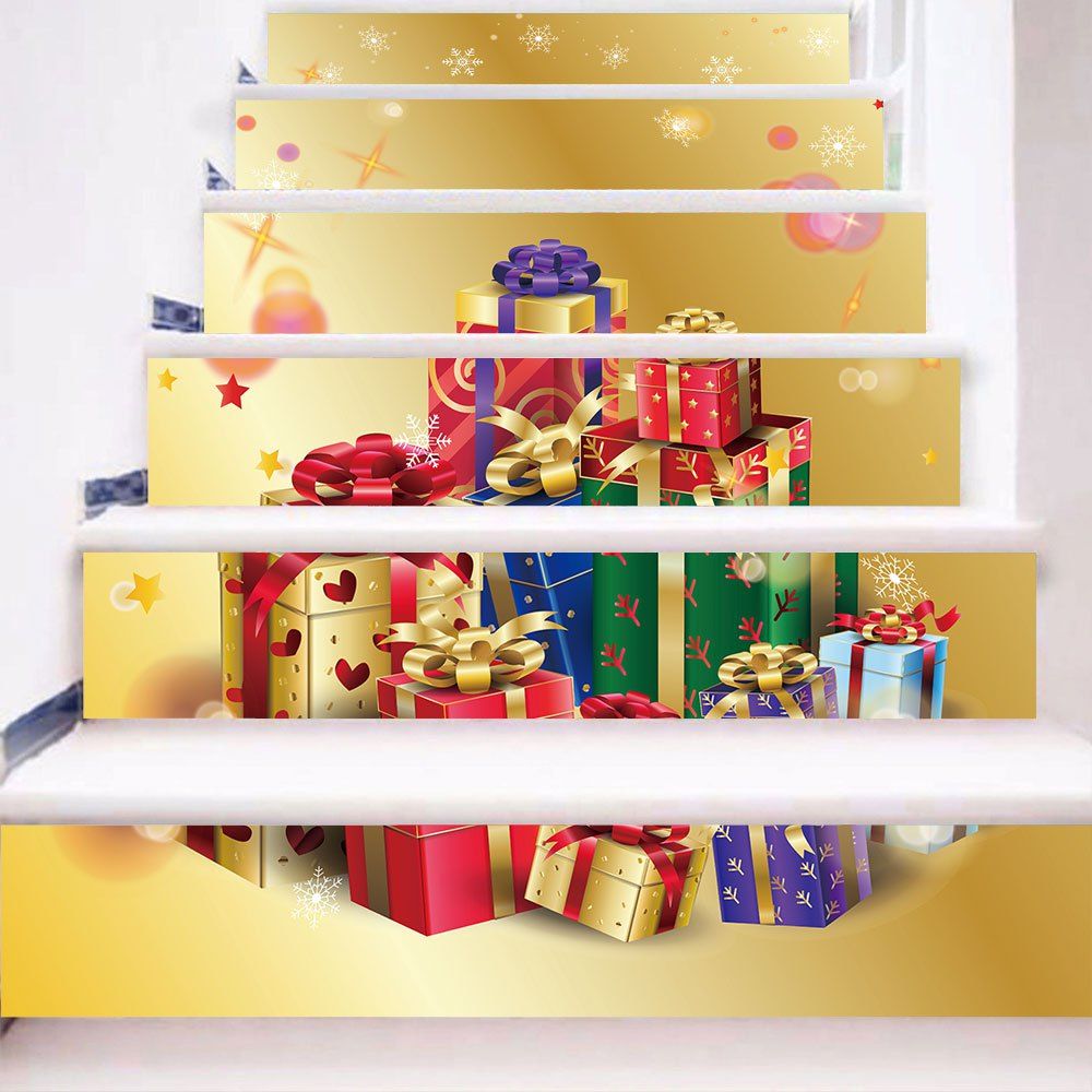 

Christmas Gifts Print Removable Stair Stickers, Multi