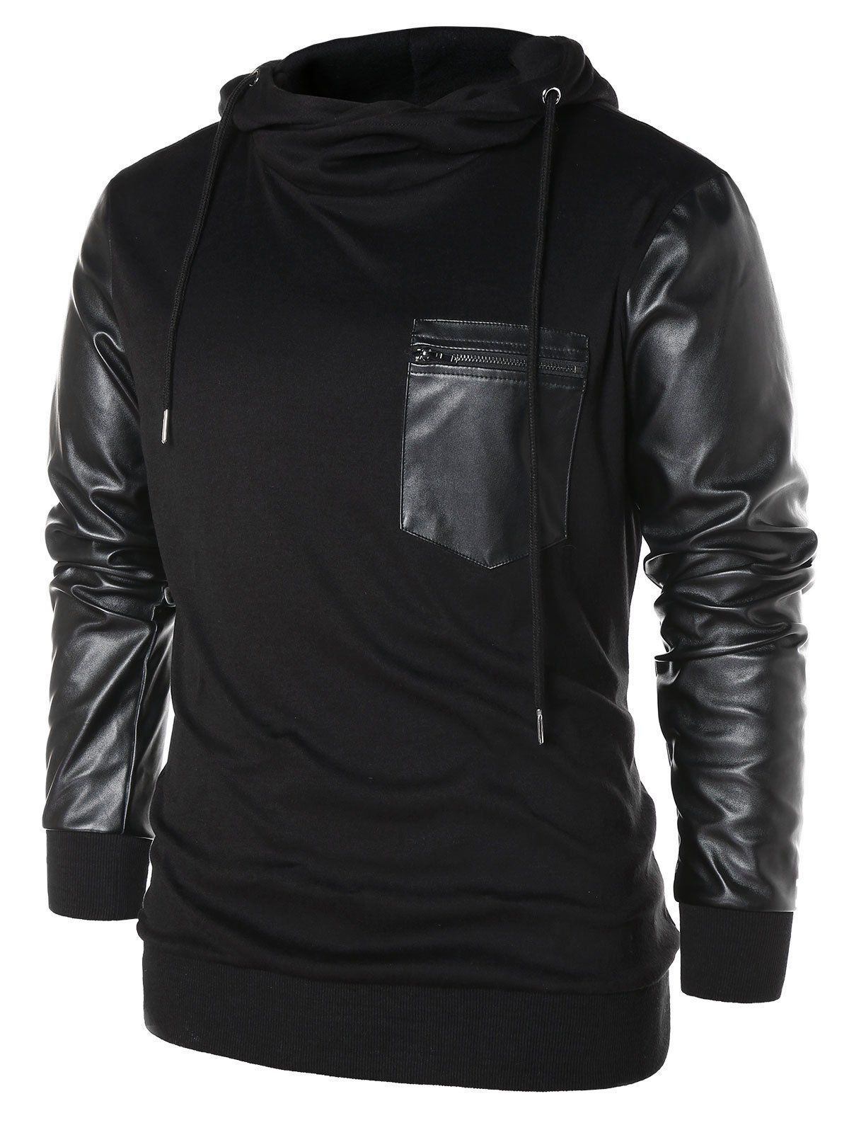 leather pullover hoodie