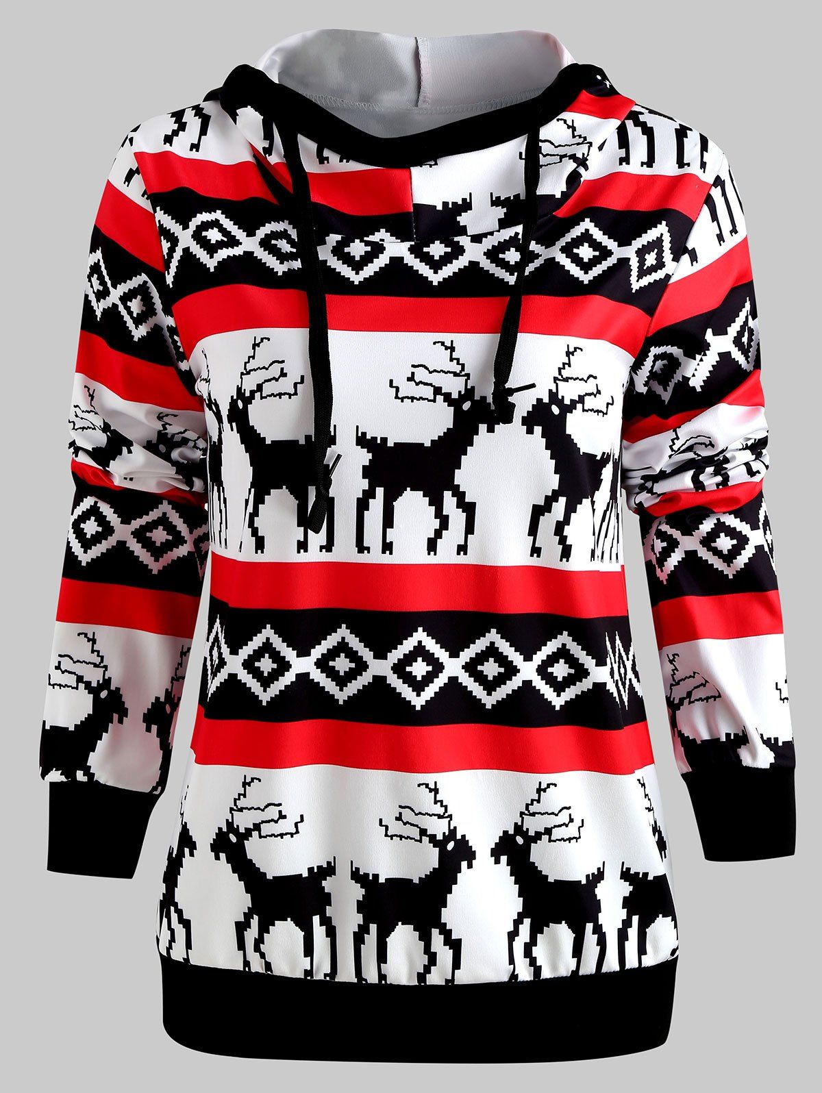 

Christmas Print Drawstring Hoodie, Multi