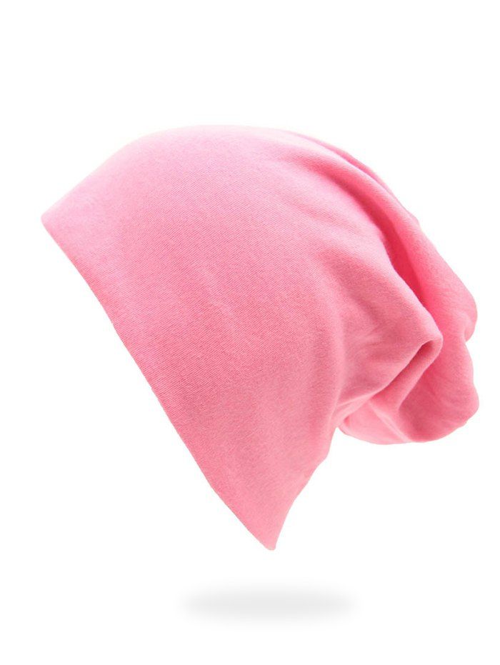 

Solid Color Casual Baggy Beanie, Pink