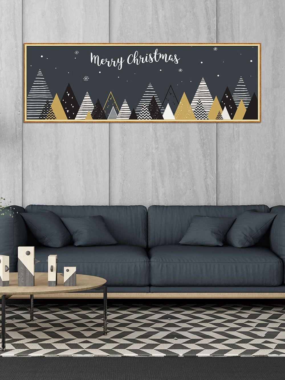 

Merry Christmas Snowflake Pattern Removable Wall Sticker, Ash gray