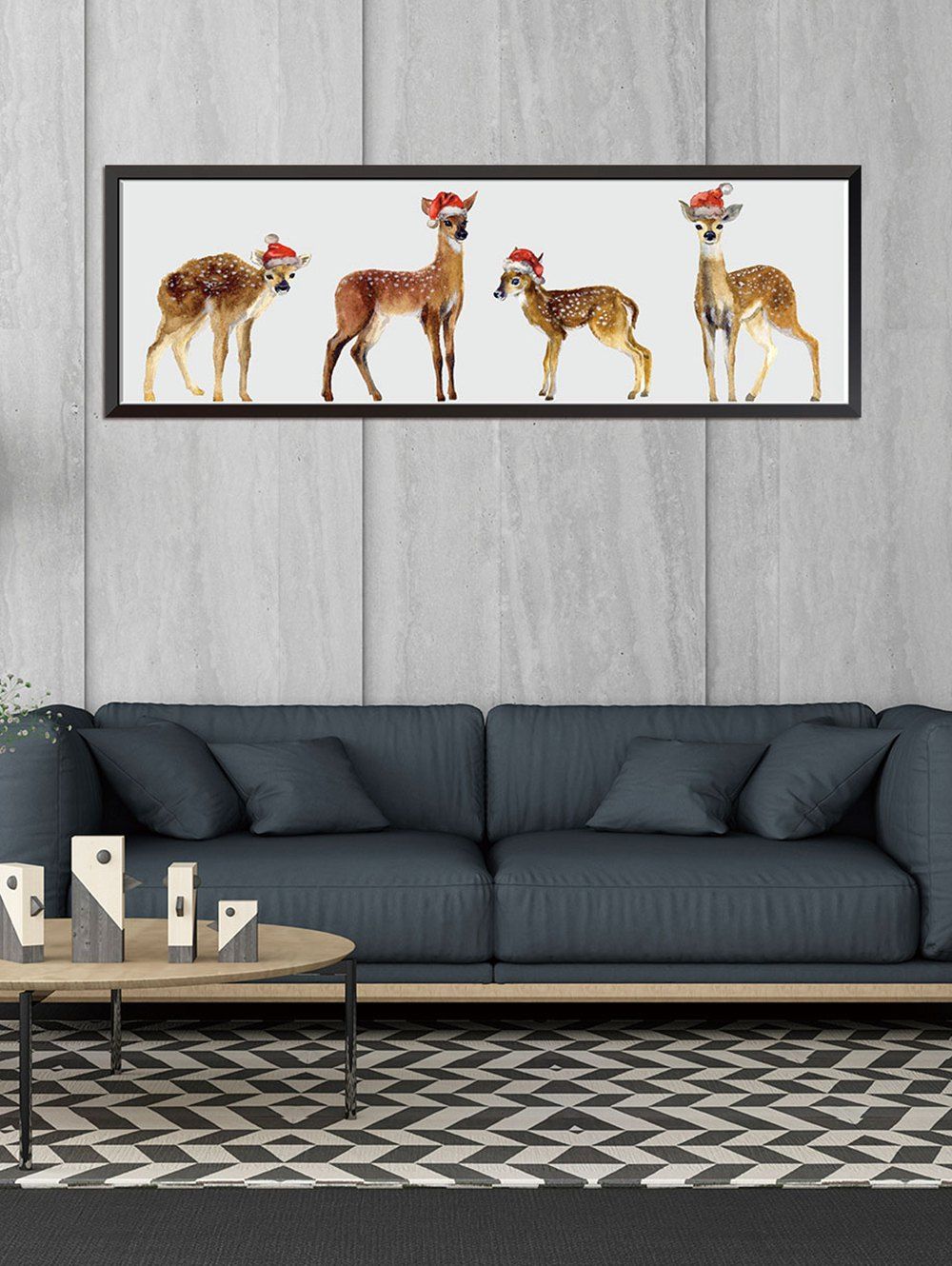 

Christmas Deer Pattern Removable Wall Sticker, White