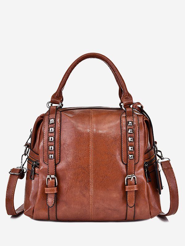 

Rivet Large Capacity Tote Bag, Brown