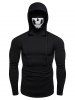 Sweat à Capuche avec un Motif de Crâne Zippée à Cordon Pour Homme - Noir 2XL