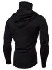 Sweat à Capuche avec un Motif de Crâne Zippée à Cordon Pour Homme - Noir 2XL
