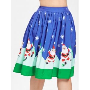 

Christmas Plus Size Midi Flowy Skirt, Blue