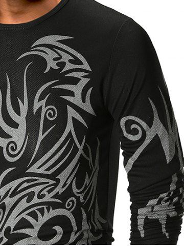 

Metallic Totem Printed Crew Neck T-shirt, Black