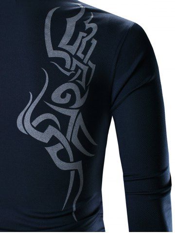 

Metallic Totem Printed Long Sleeve T-shirt, Cadetblue