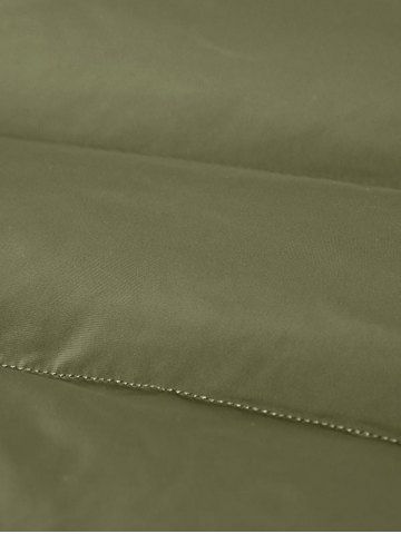 

Faux Fur Padded Hooded Longline Coat, Army green