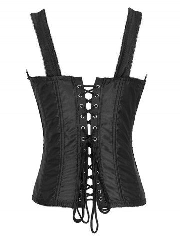 

Zip Up Jacquard Tank Corset, Black