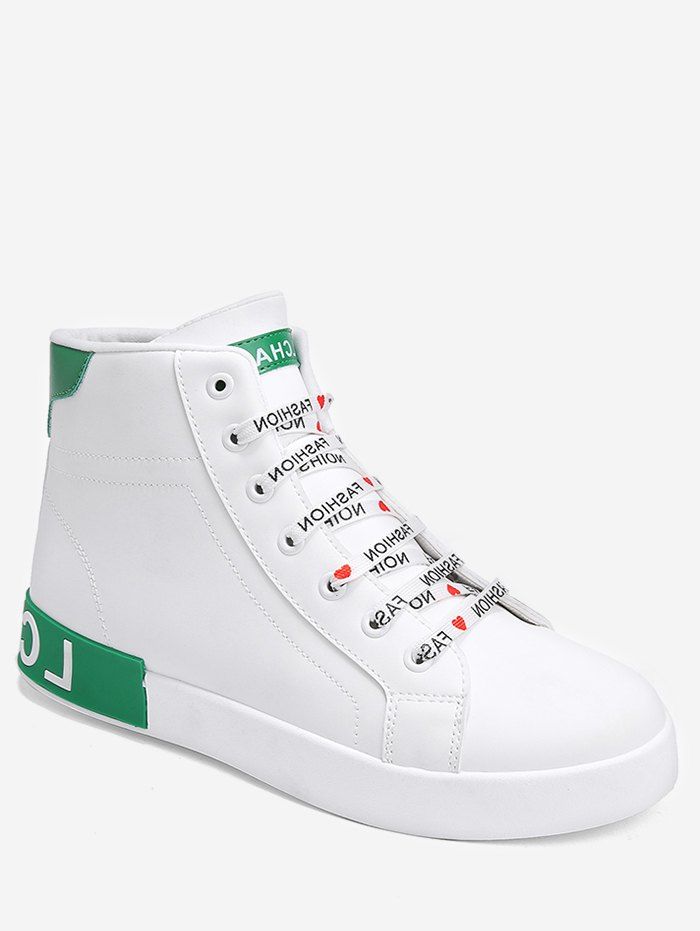 

Letter Print Flat Heel Sport Ankle Boots, Green