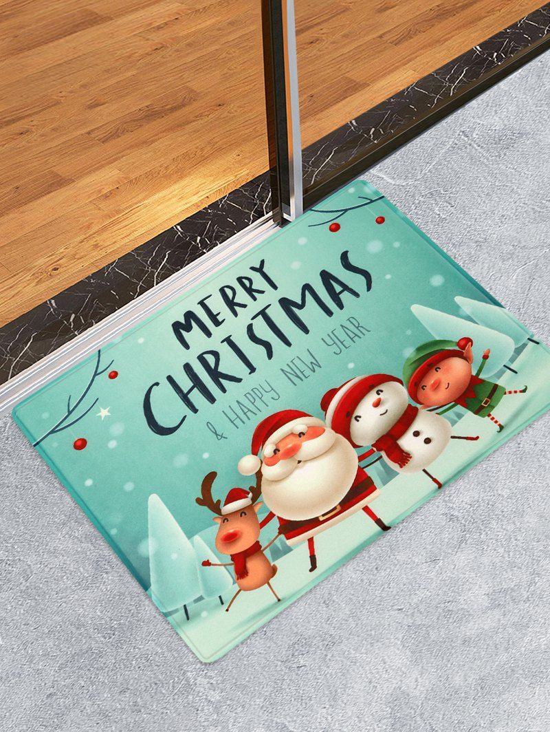 

Joyful Santa Claus Snowman Area Rug, Multi