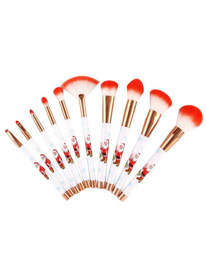

Christmas Santa Claus Handles Travel Makeup Brush Set, Red