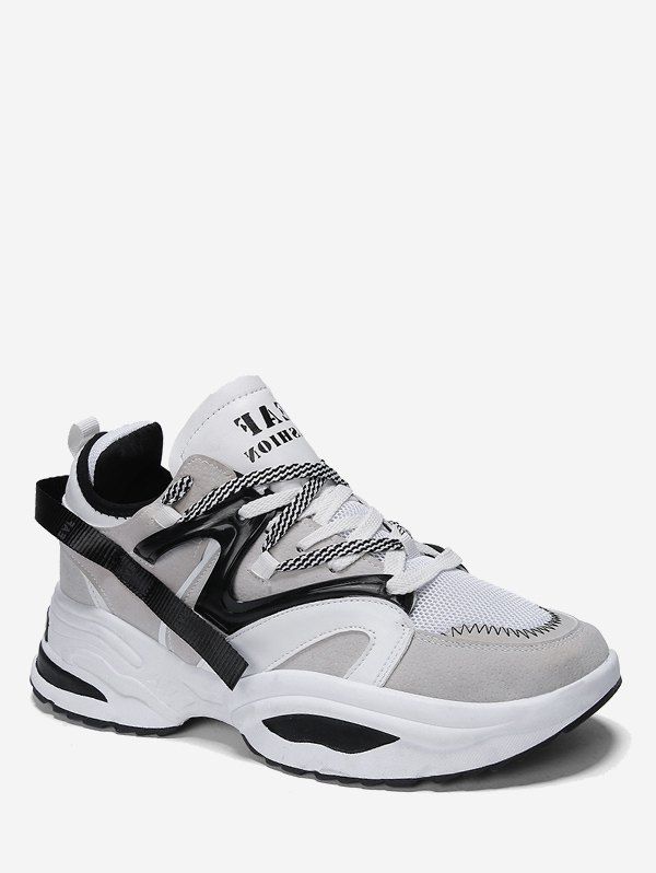 

Belt Embellished Color Block Athletic Shoes, White