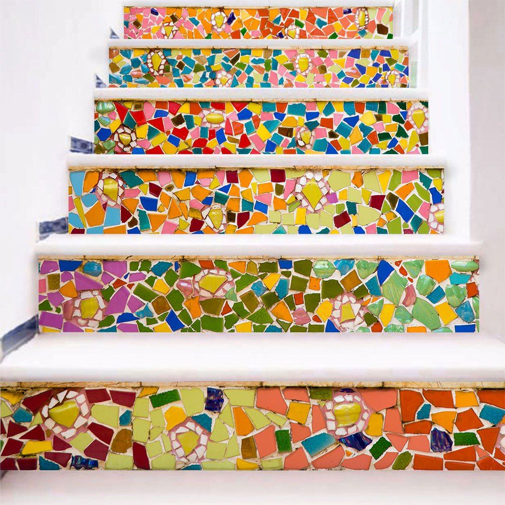

Removable Brick Wall Print Stair Stickers, Multi