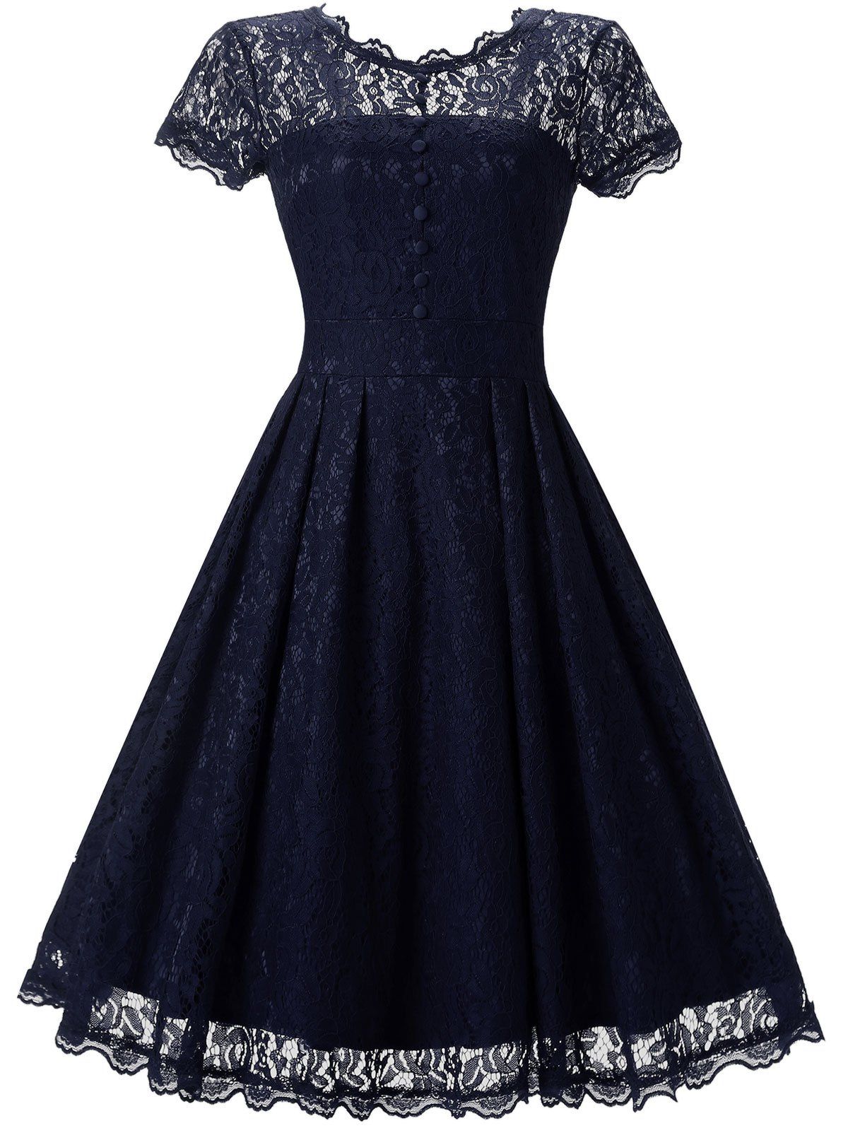 

A-line Lace Cocktail Dress, Cadetblue