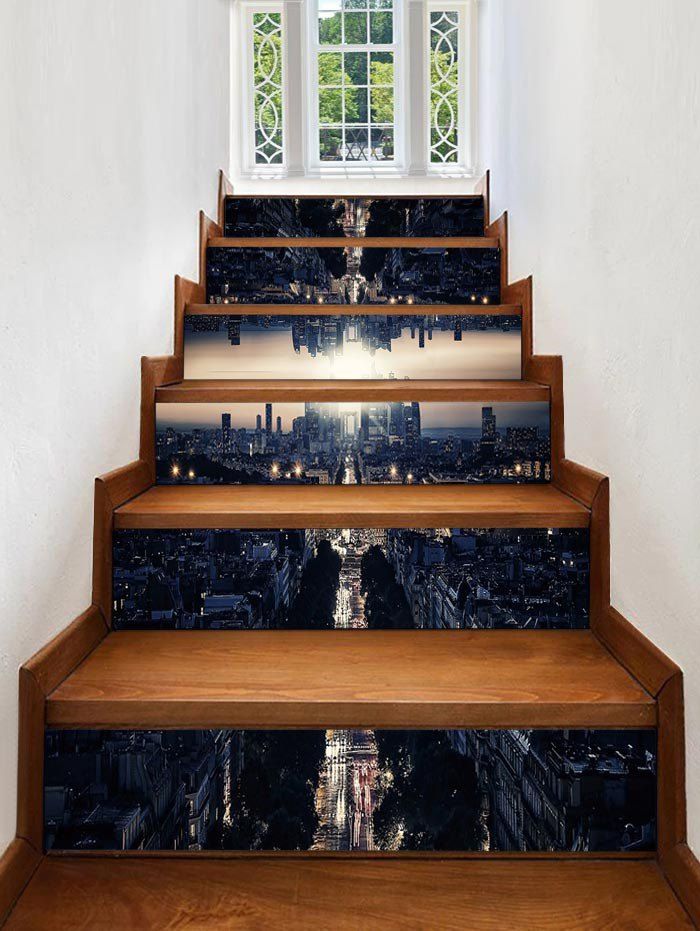 

3D City Printed Removable Stair Stickers, Black