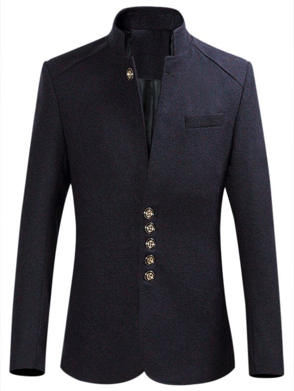 

Stand Collar Single Breasted Coat, Crocus purple