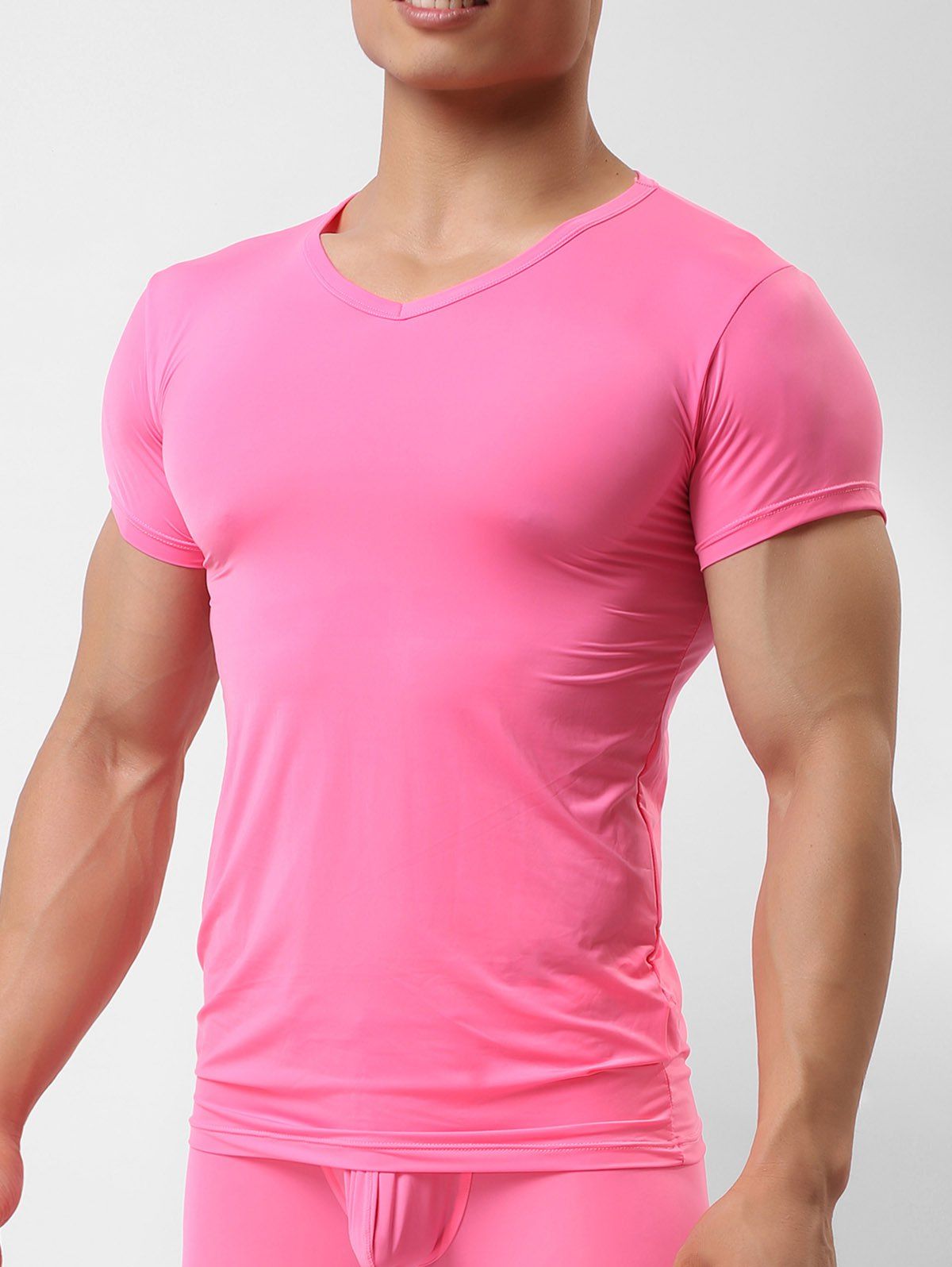 

Ultrathin Solid Color Short Sleeves T-shirt, Hot pink