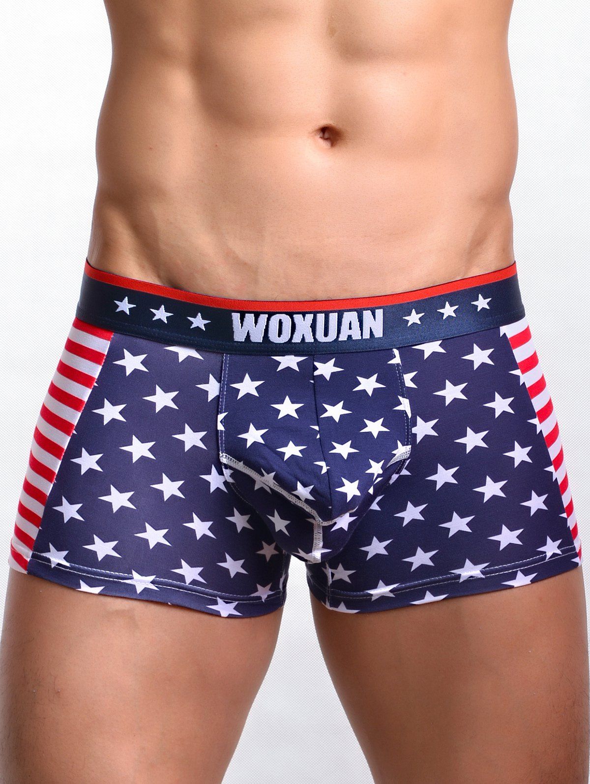 

American Flag Print Convex Pouch Boxers, Multi