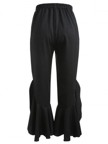 

Plus Size Ruffle Trim Pants, Black