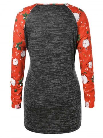 

Plus Size Printed Marled Christmas Tee, Dark slate grey