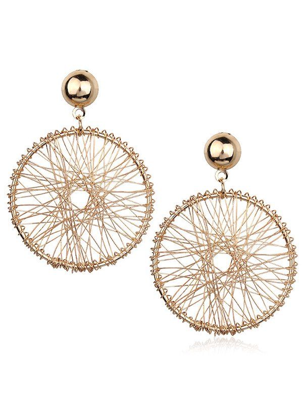 

Metal Geometric Design Drop Earrings, Gold
