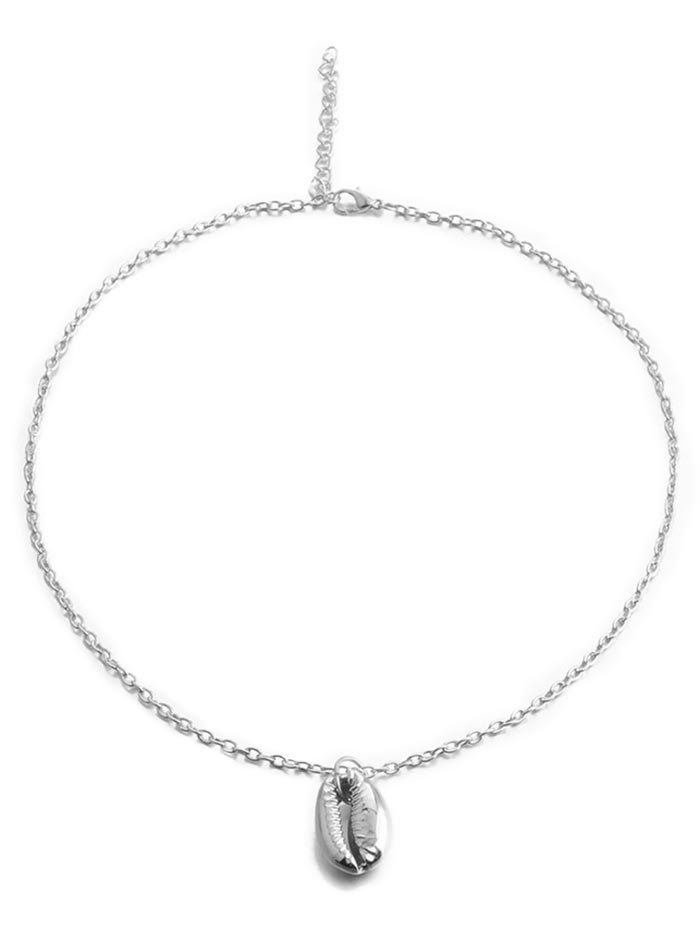 

Shell Design Pendant Necklace, Silver