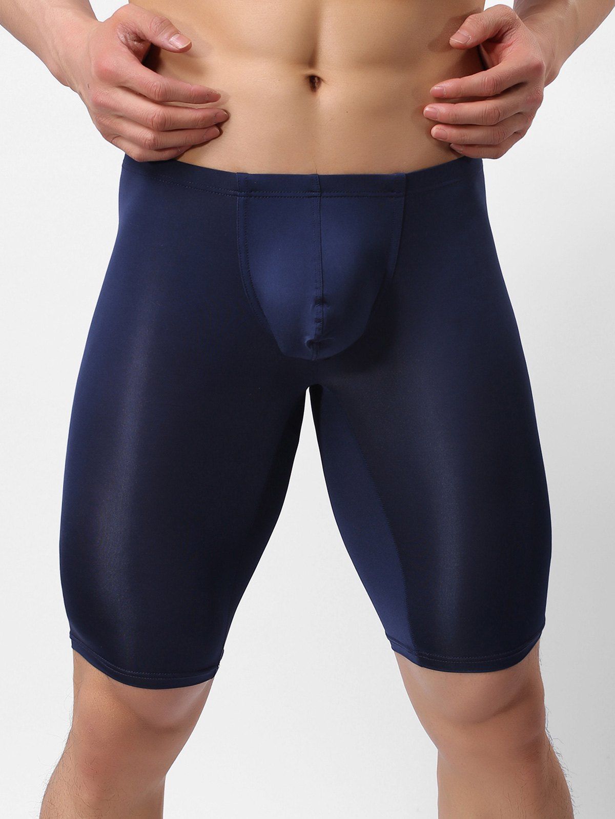 

Ultrathin Solid Color Convex Pouch Quad Shorts, Midnight blue