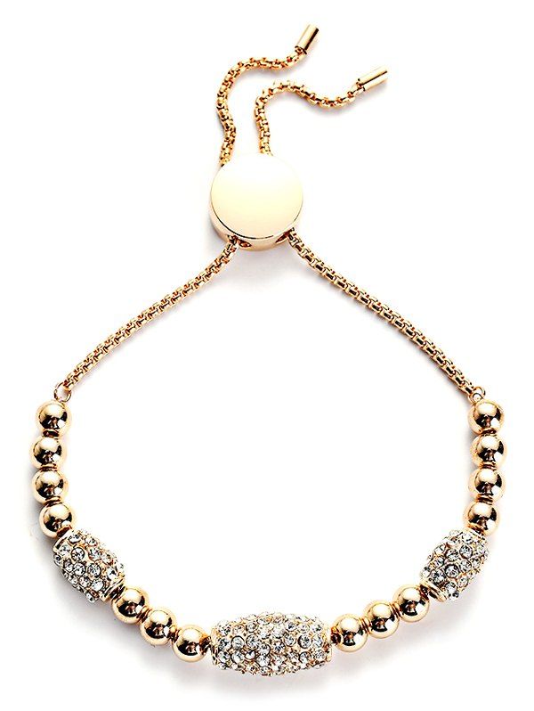 

Rhinestone Alloy Beaded Bracelet, Gold
