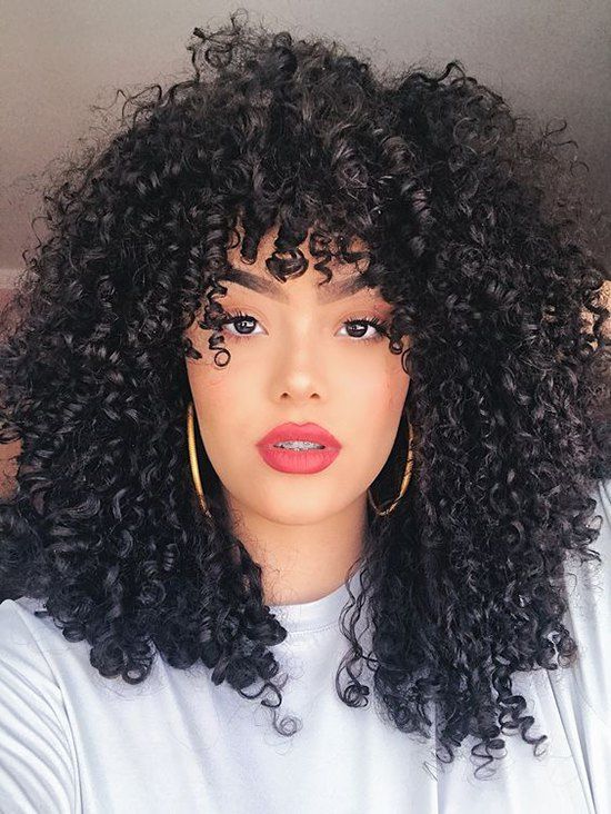 

Long See-through Shaggy Afro Kinky Curly Synthetic Wig, Black