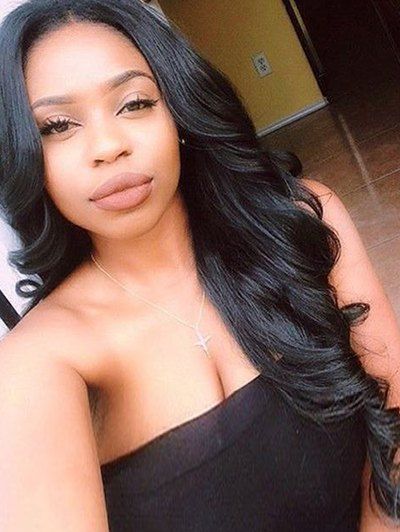 

Long Middle Part Body Wave Party Capless Synthetic Wig, Black