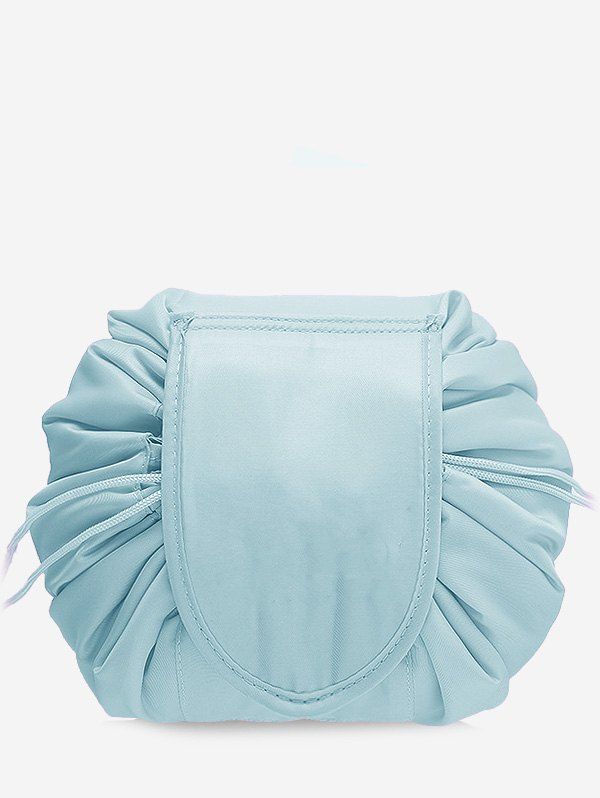

Solid Color Cosmetic Large Capacity Toiletry Bag, Pale blue lily