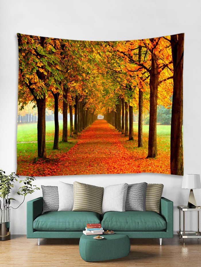 

Maple Forest Avenue Print Tapestry Wall Hanging Art Decoration, Multi