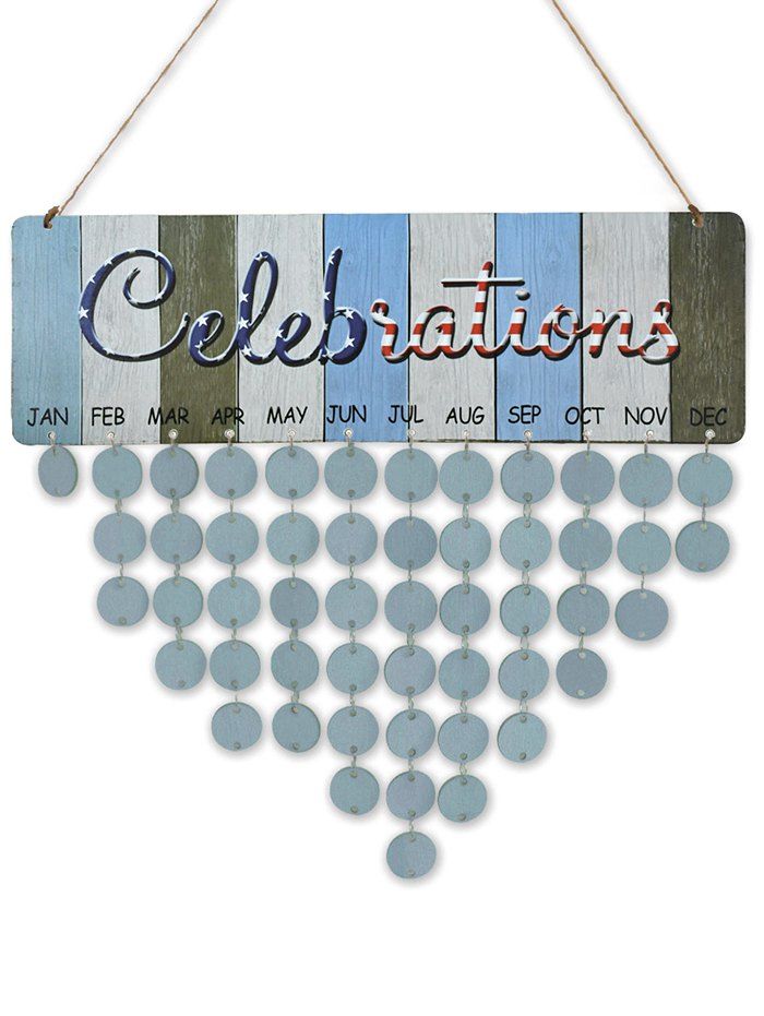 

American Flag Theme Wooden DIY Calendar Reminder Board, Blue ivy