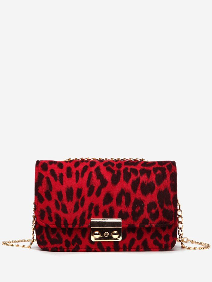 

Leopard Printed PU Design Crossbody Bag, Chestnut red