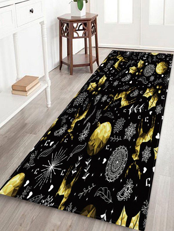 

Christmas Decoration Print Anti-skid Water Absorption Area Rug, Multi