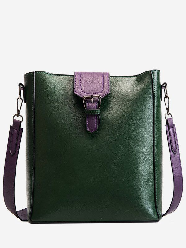 

Buckle PU Design Crossbody Bags Set, Deep green