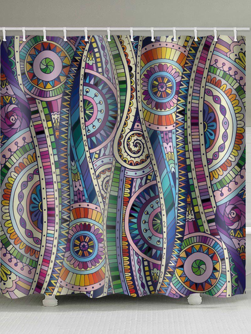 

Mandala Print Waterproof Bathroom Shower Curtain, Multi