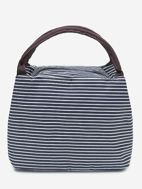 

Striped Shape Portable Lunch Tote Bag, Cadetblue