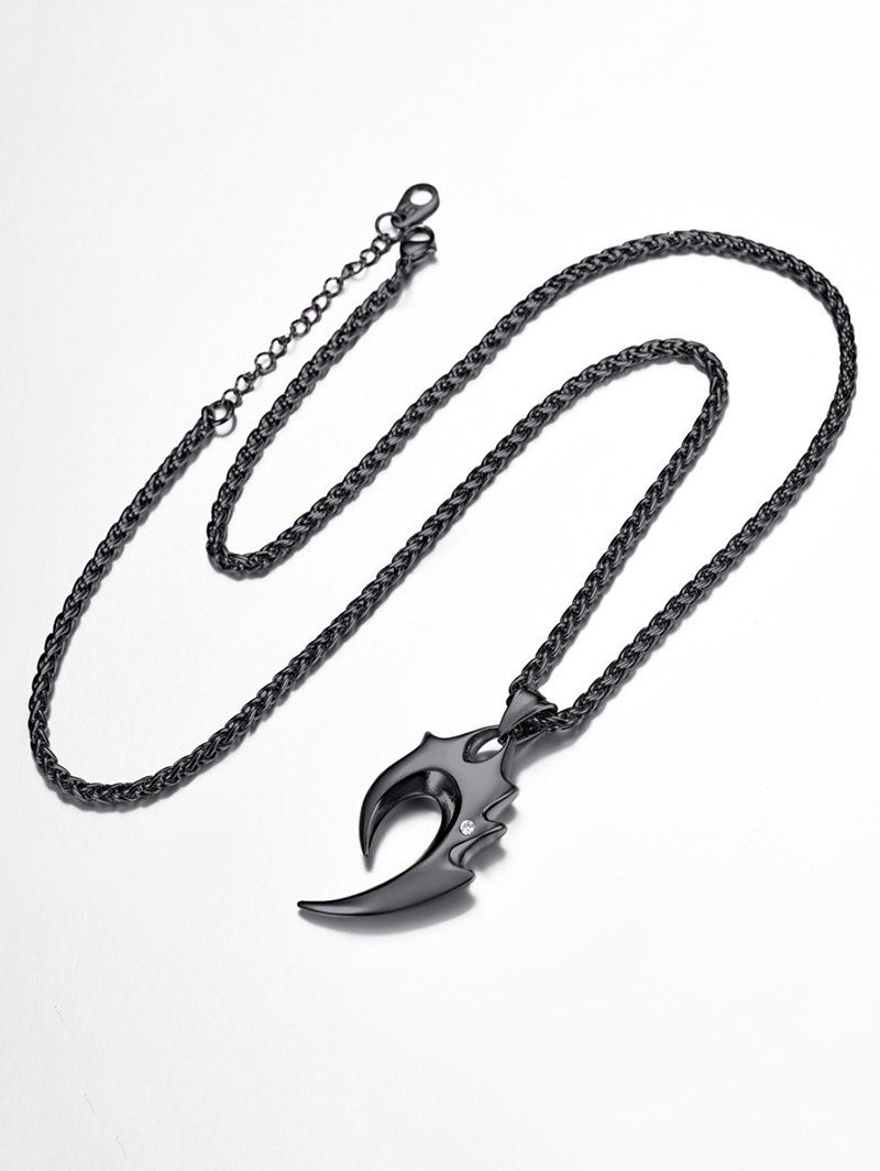 

Rhinestone Decoration Fire Design Necklace, Black