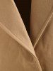 Lapel Neck Patch Pockets Long Coat -  
