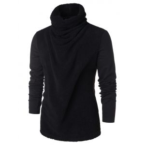 

Faux Furry Turtle Neck T-shirt, Black